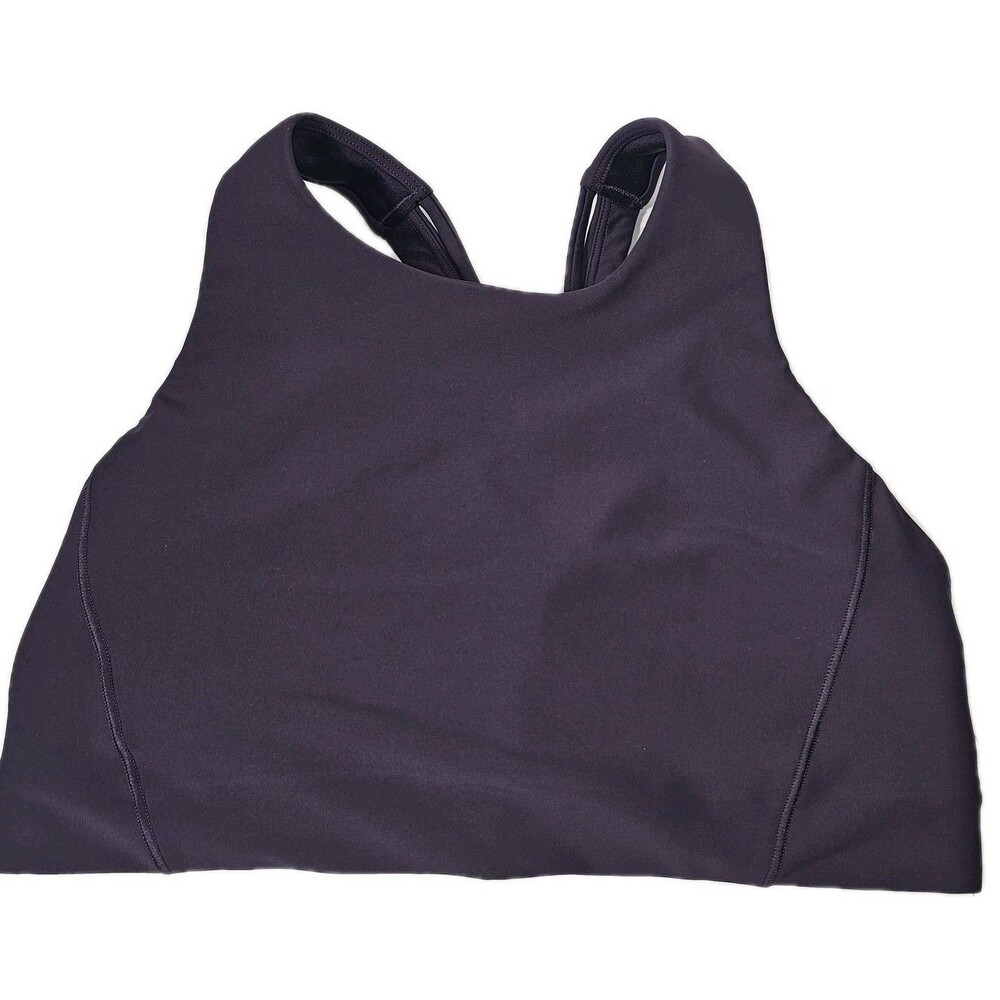 Athleta Tank Unisex Large Purple Flex Spacer Cropped High Neck Athletic Gym